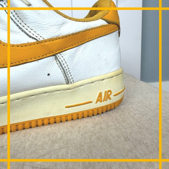 Vintage Y2K Nike Air Force 1 Low White Canyon Gold Mens 11.5‎ Sneakers 2002 - Picture 4 of 14